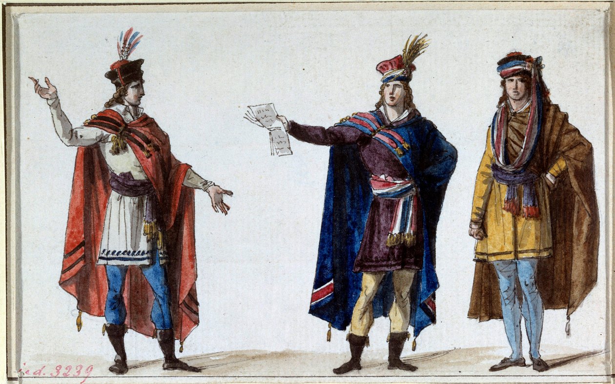 Francouzská revoluce: kostýmy republikánských soudců. Otisky bratří Lesueurů od Lesueur Brothers
