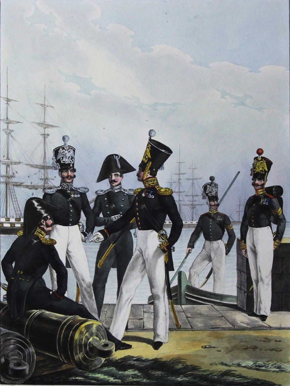 The Guards Équipage Artillery Company a Guards Cargo Company, 1829 od Lev Alexandrovich Belousov