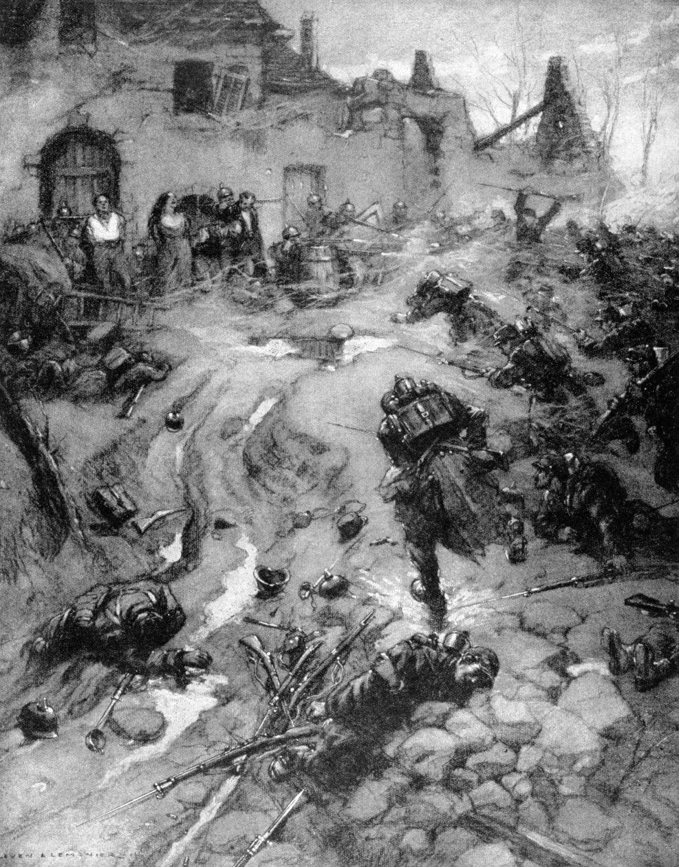Naše jednotky dobyly Steinbach, Alsasko, první světová válka, 1915 od Leven and Lemonier