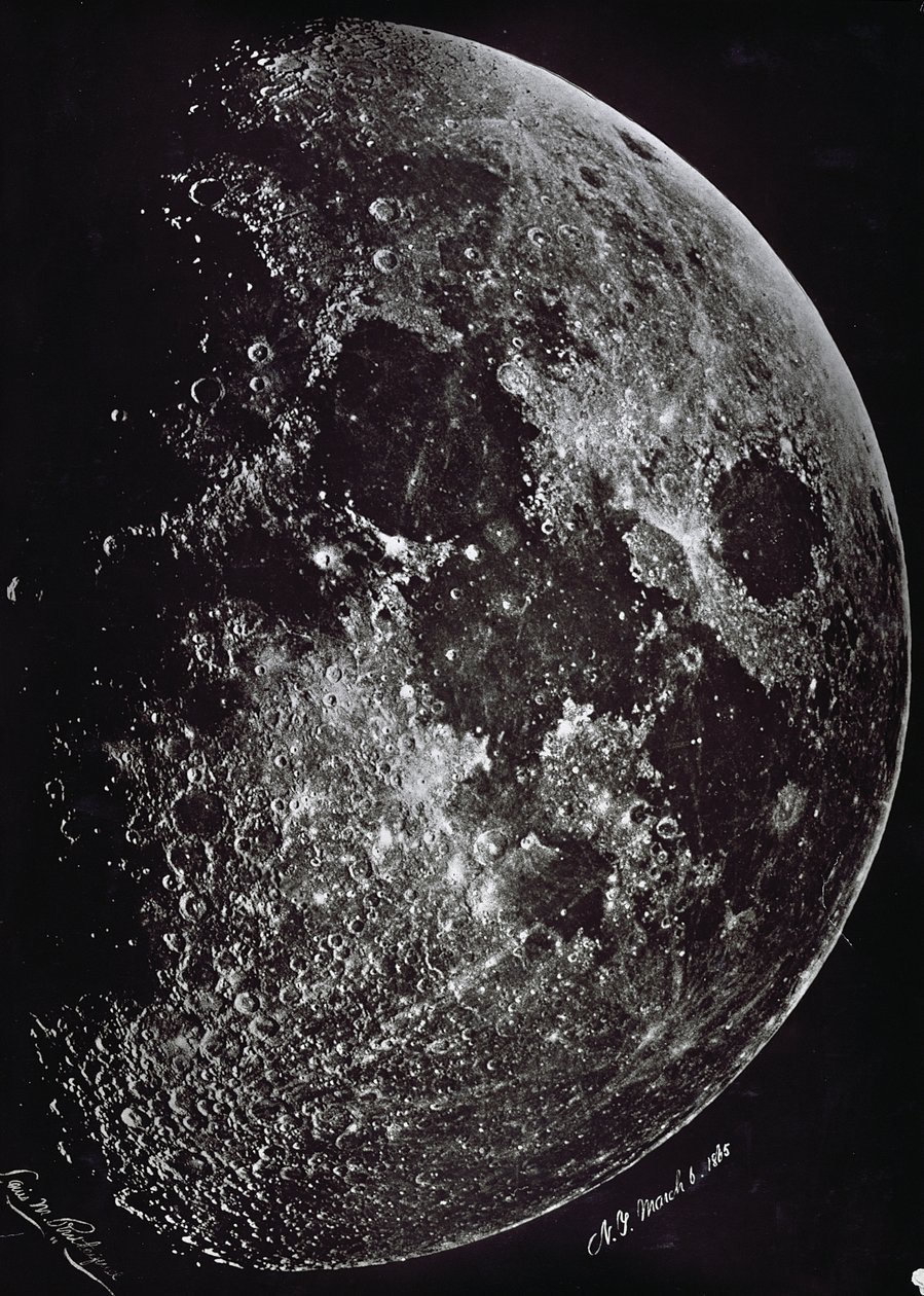 Fotografie Měsíce z roku 1865 od Lewis M. Rutherford