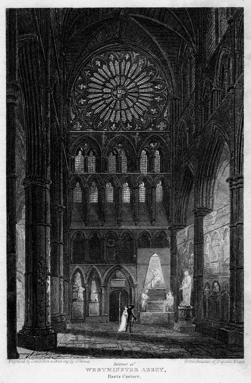 Poets Corner, Westminster Abbey, Londýn, 1815. od Lewis