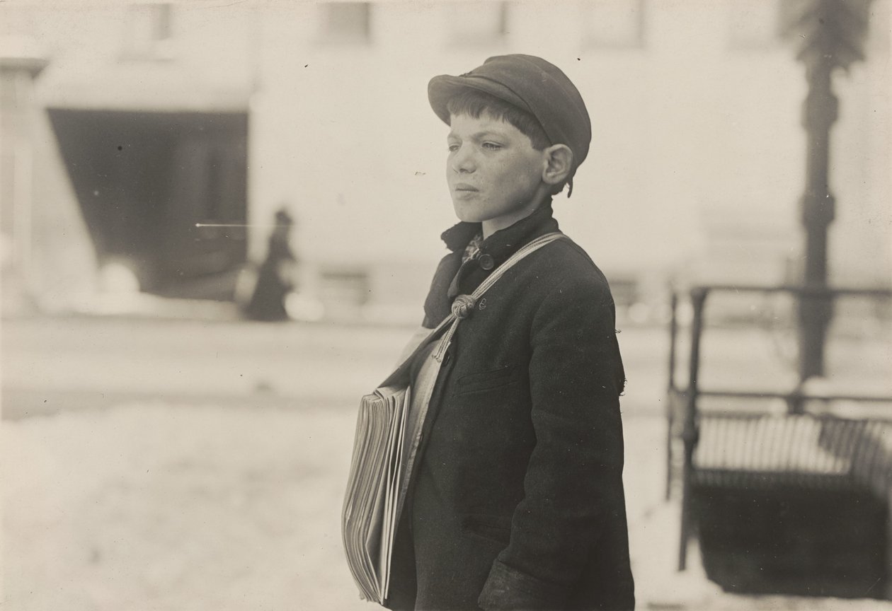 Tony Casale, "Bologna", 11 let prodává noviny 4 roky, Hartford, Connecticut, březen 1909 od Lewis Hine