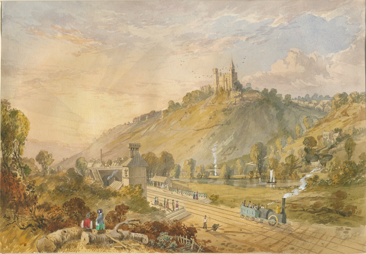 Alton - Z nádraží: malba akvarelem a [c 1830-1840] od Lewis John Wood