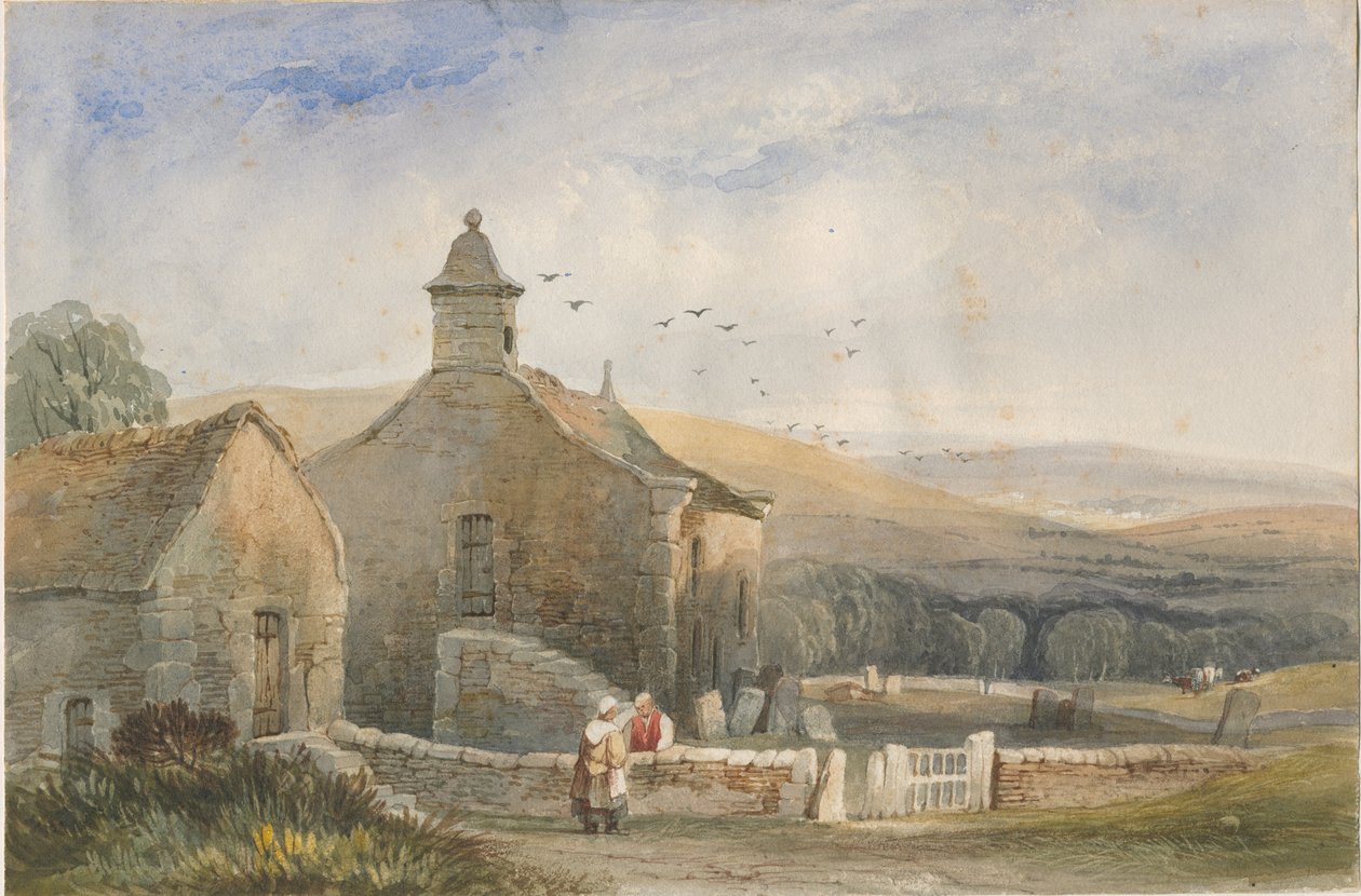 Elkstone Chapel: malba akvarelem, nd [~19. století] od Lewis John Wood