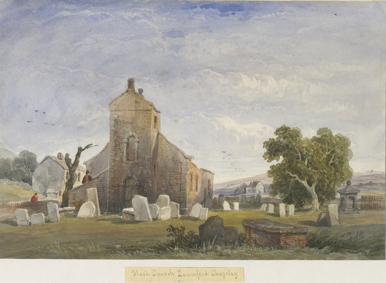 Flash Chapel: malba akvarelem a [c 1830-1840] od Lewis John Wood