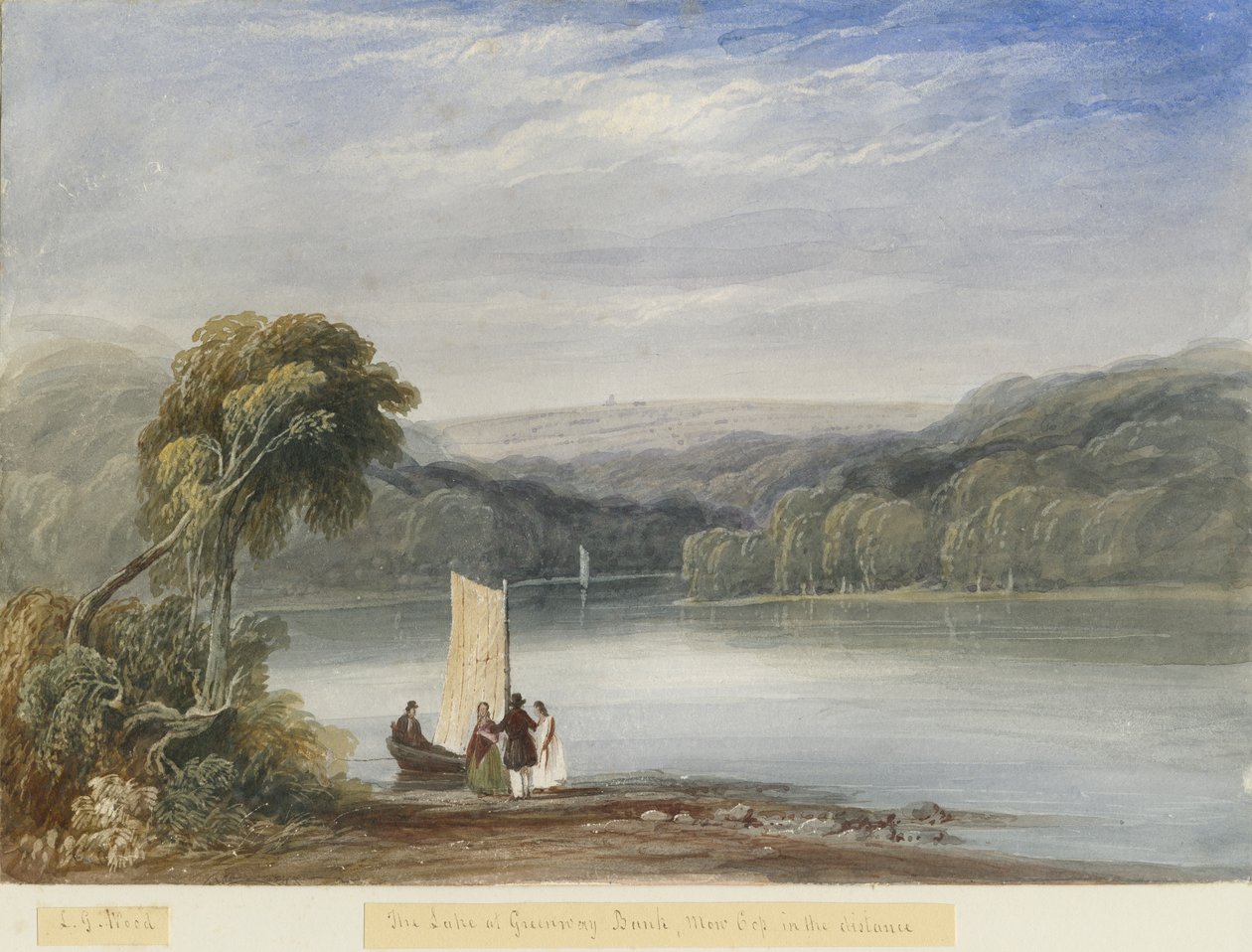Greenway Bank - Lake: malba akvarelem a [c 1830-1840] (malba) od Lewis John Wood
