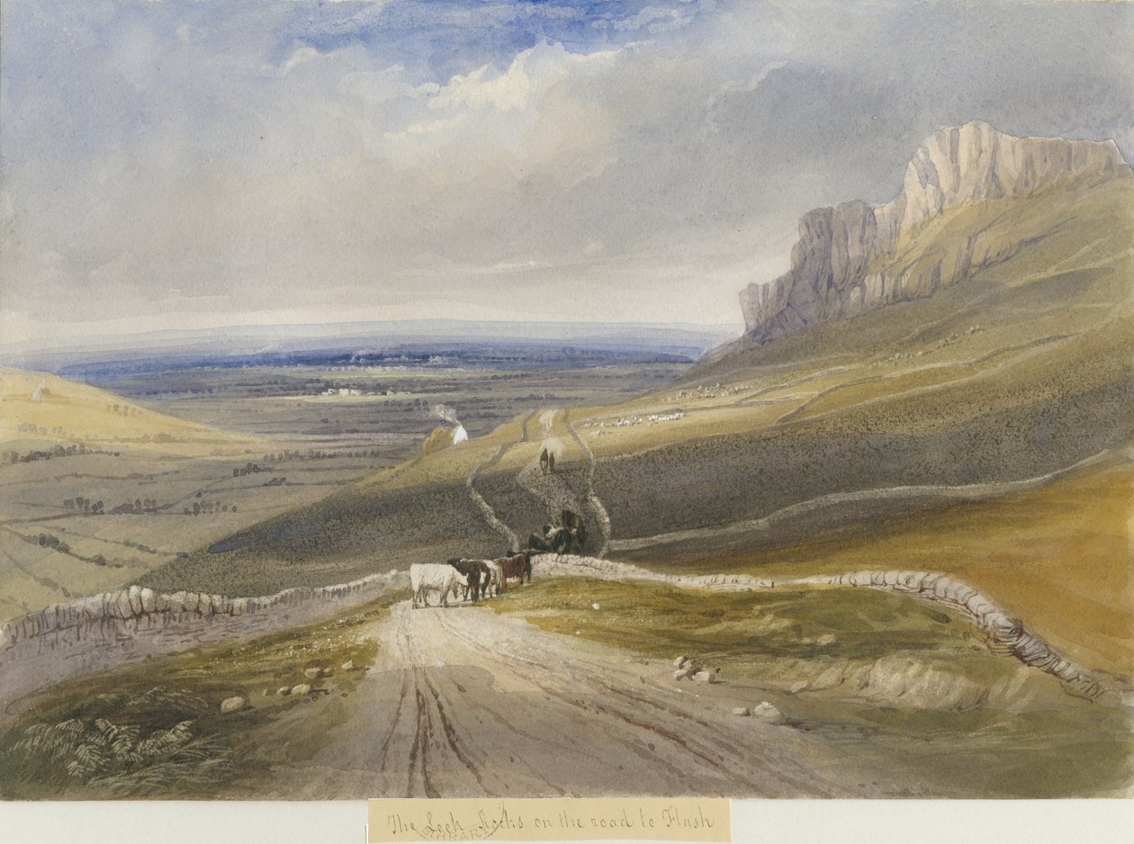 Pór - Skály na cestě do Flush: malba vodovými barvami a [c 1830-1840] od Lewis John Wood
