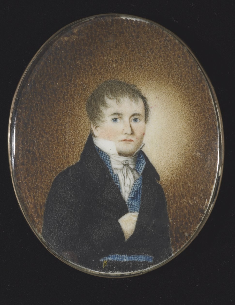 Autoportrét, cca 1810-20 (akvarel na slonovině) od Lewis Peckham