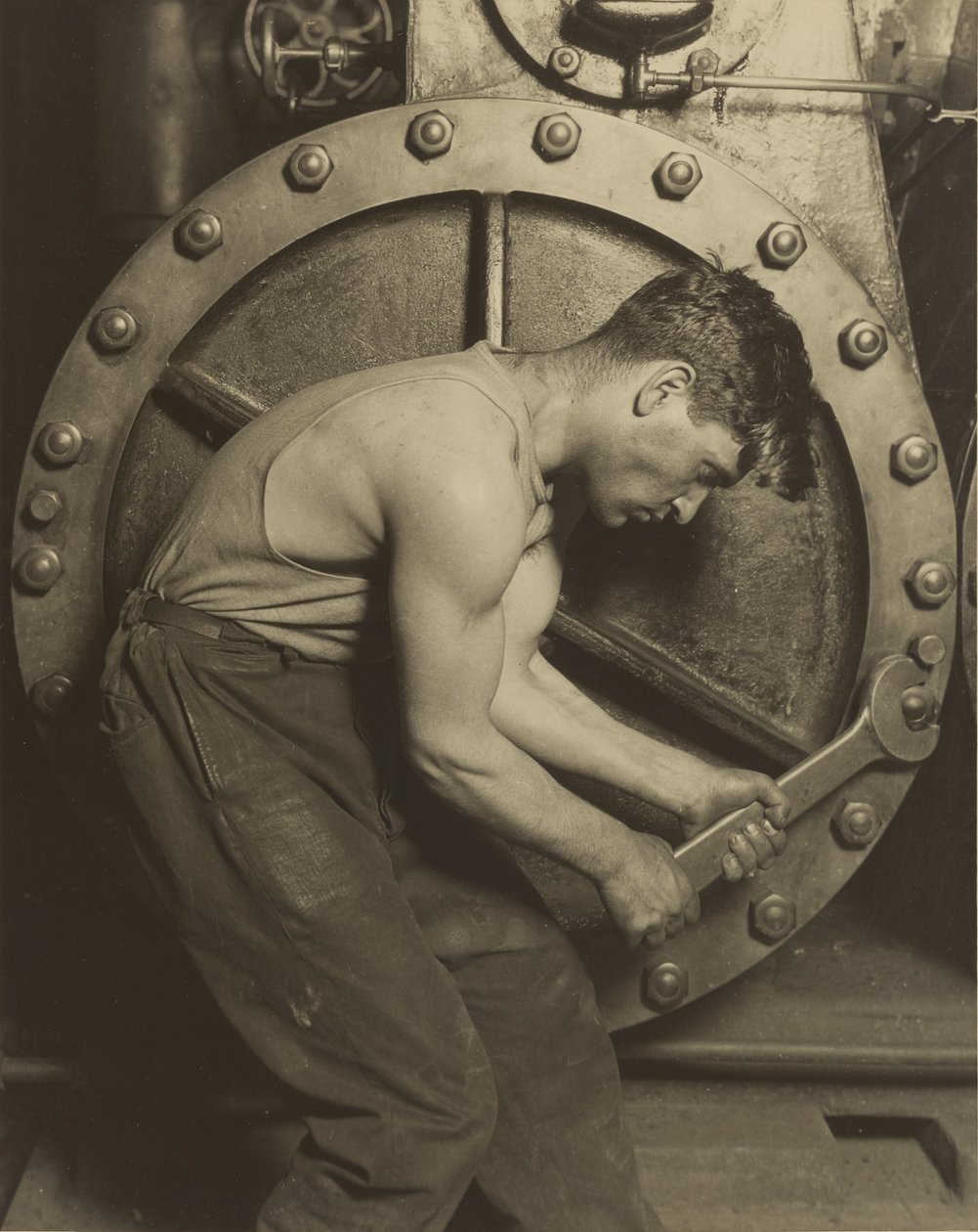Mechanik a parní čerpadlo od Lewis W. Hine