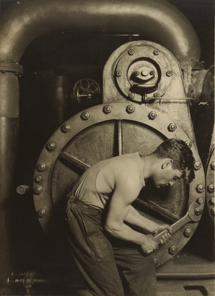 [parní montér nebo mechanik a parní čerpadlo] od Lewis W. Hine