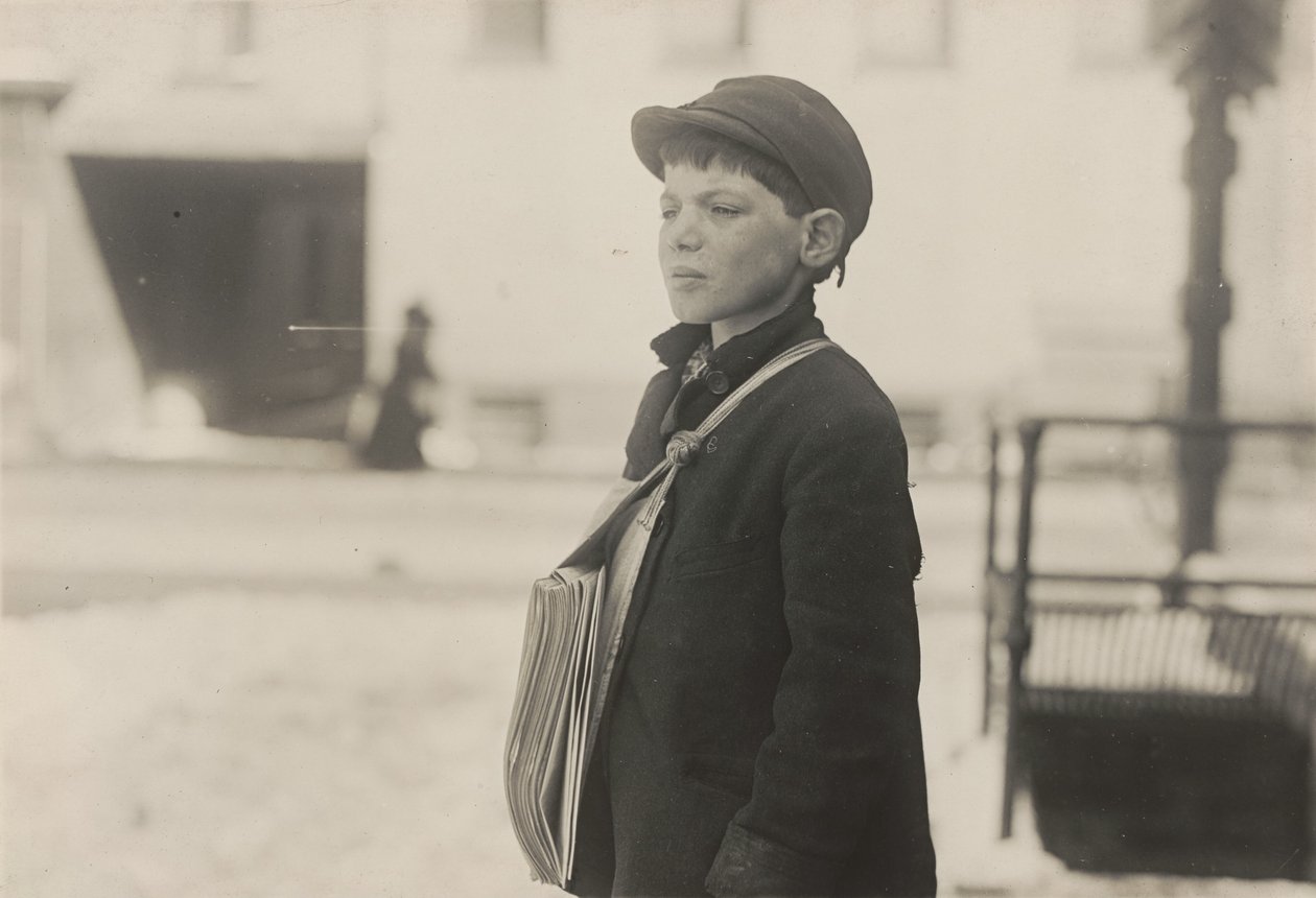 Tony Casale, Bologna, 11 let prodává noviny 4 roky, Hartford..., březen 1909. od Lewis Wickes Hine