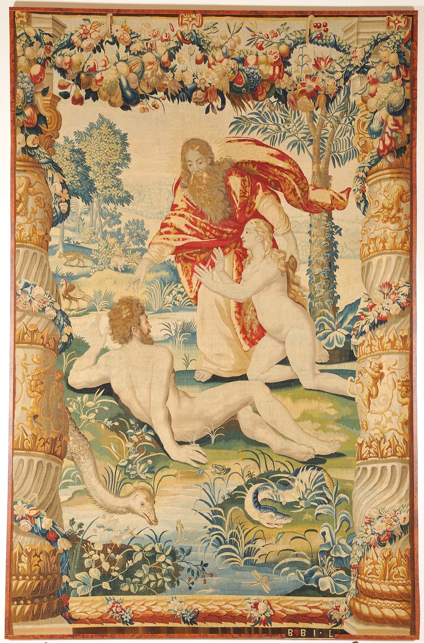 Tapiserie Adam a Eva, c. 1650-1660 od Leyniers Workshop