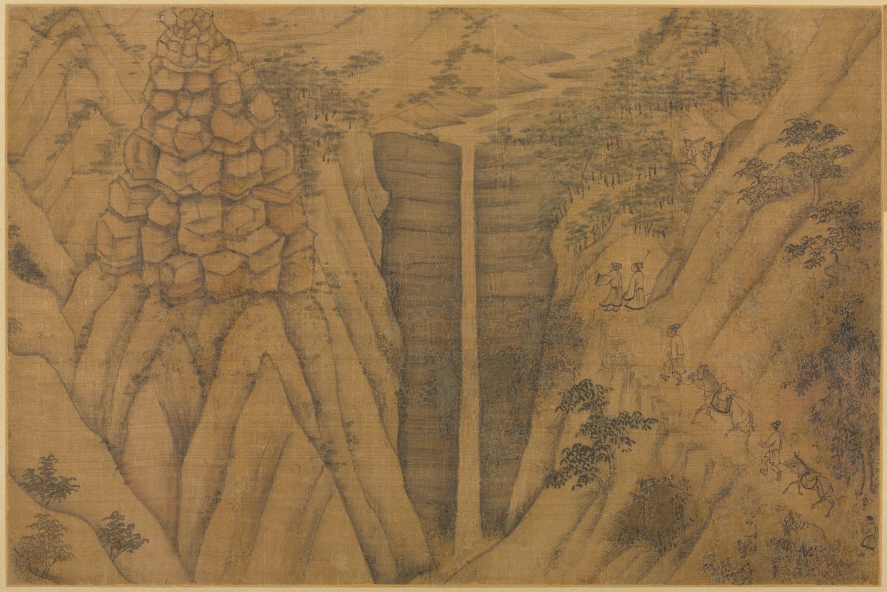 Obydlí v Longmian Sleeping Dragon Mountains, 1100-1200. od Li Gonglin
