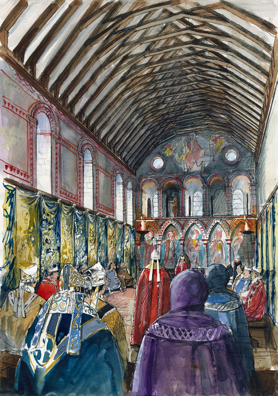 Východní sál hradu Wolvesey, Starý biskupský palác, c1160, c2000s od Liam Wales