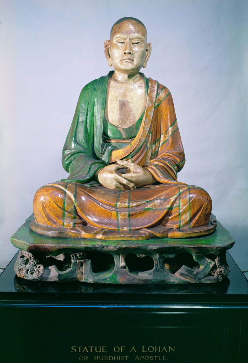 Kamenina Luohan, dynastie Liao, (glazovaná kamenina) od Liao Dynasty Chinese School