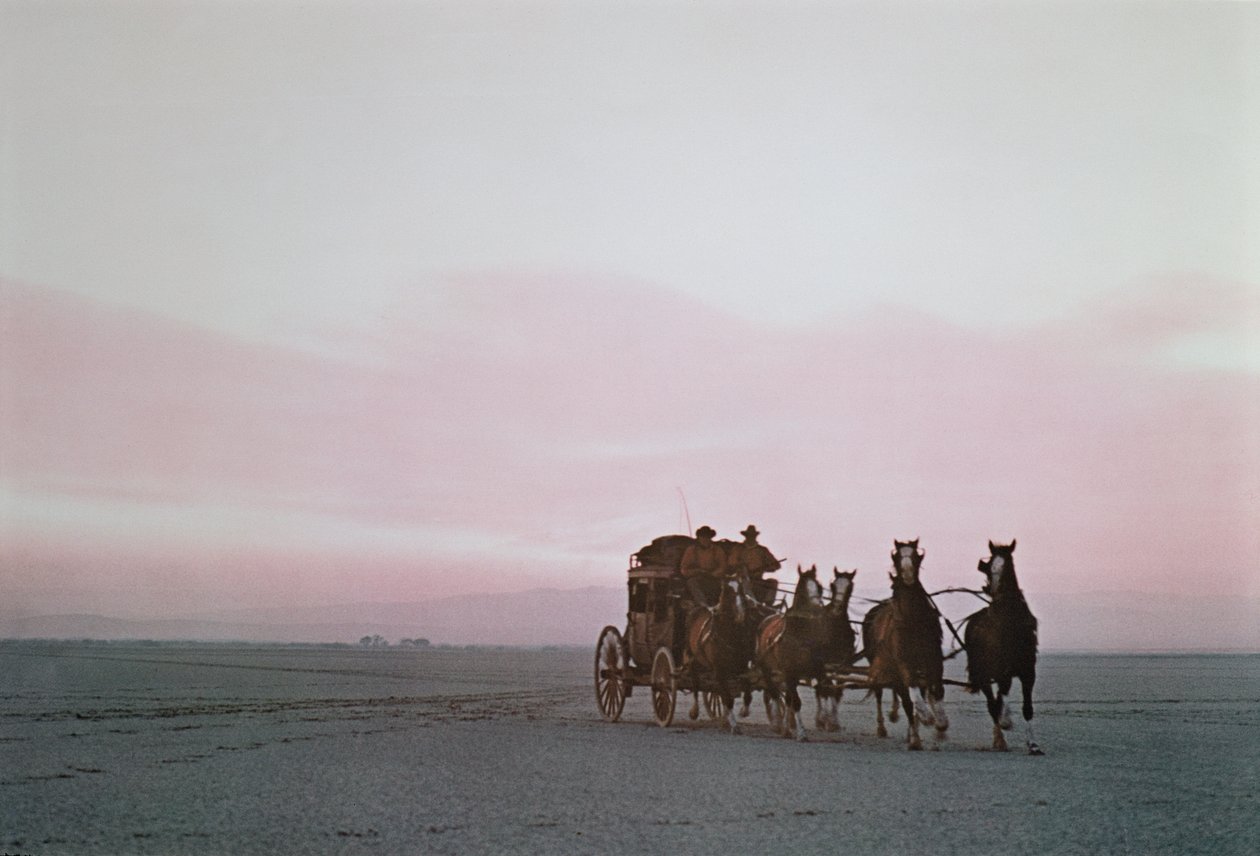 Dostavník Wells Fargo na moderní reklamní jízdě na Western Plains (foto) od Unbekannt Unbekannt