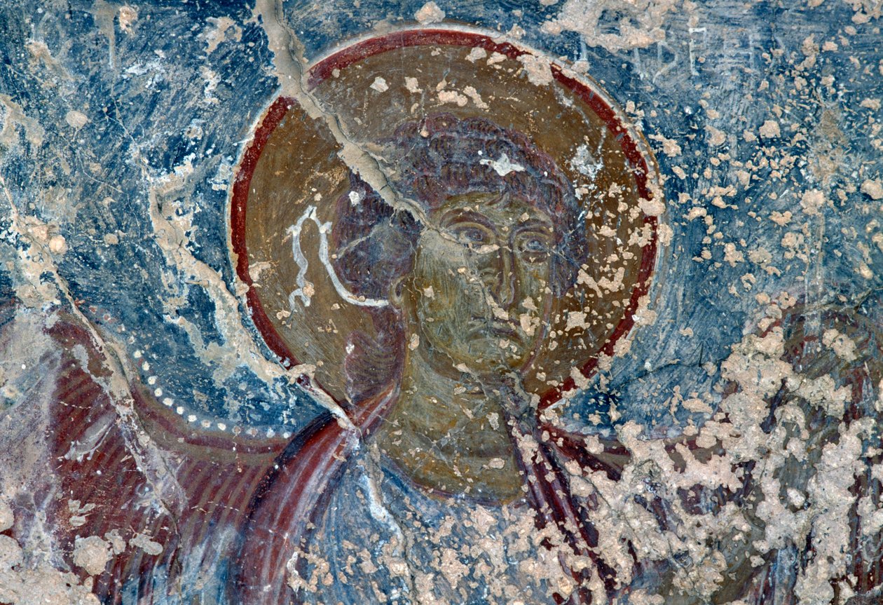 Anděl, freska v kostele Panagia, Rodovani, Kréta, Řecko (foto) od Unbekannt Unbekannt