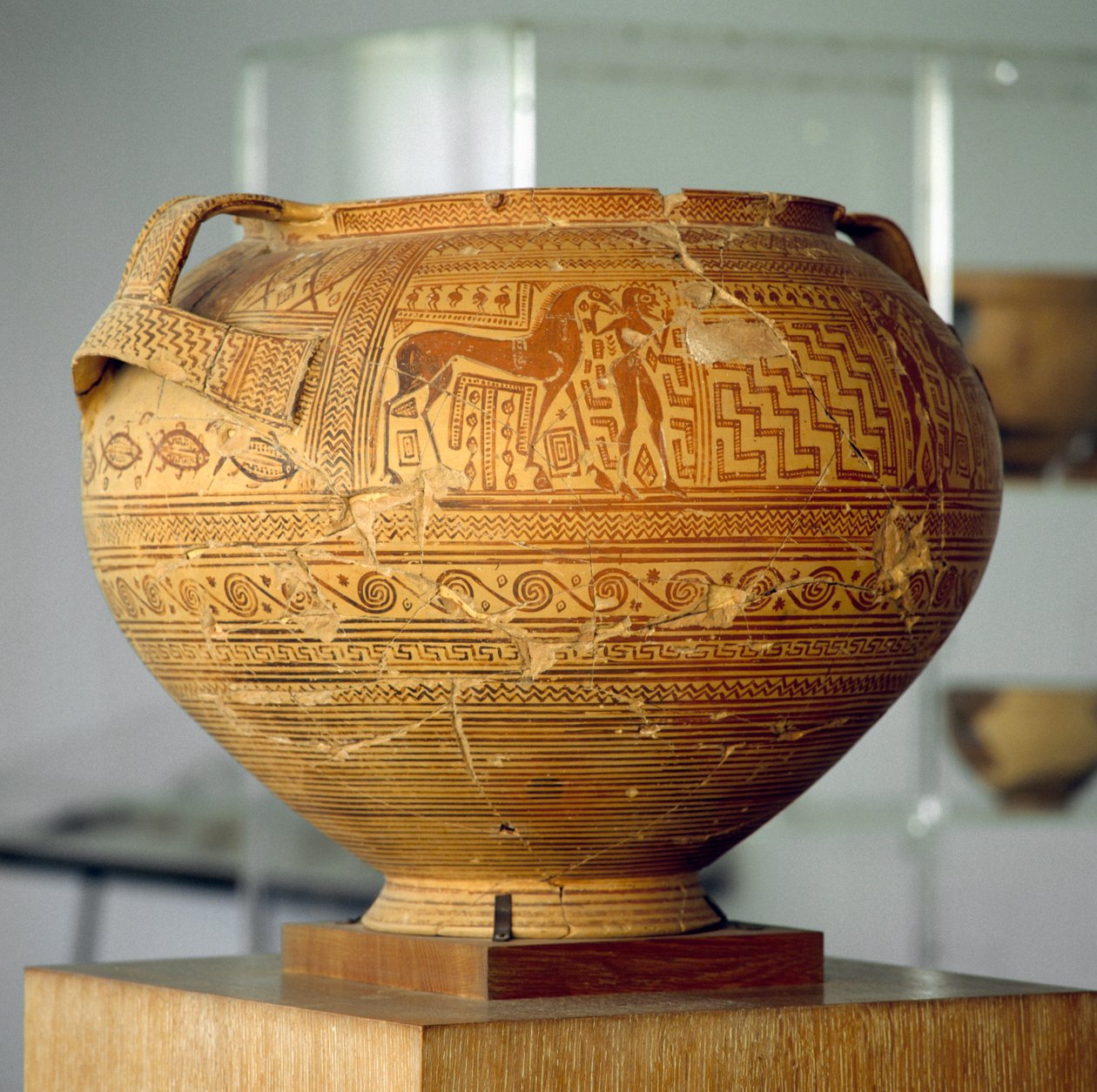 Argive krater s geometrickými dekoracemi, průměr 50 cm, řecká civilizace, 8. století před naším letopočtem od Unbekannt Unbekannt