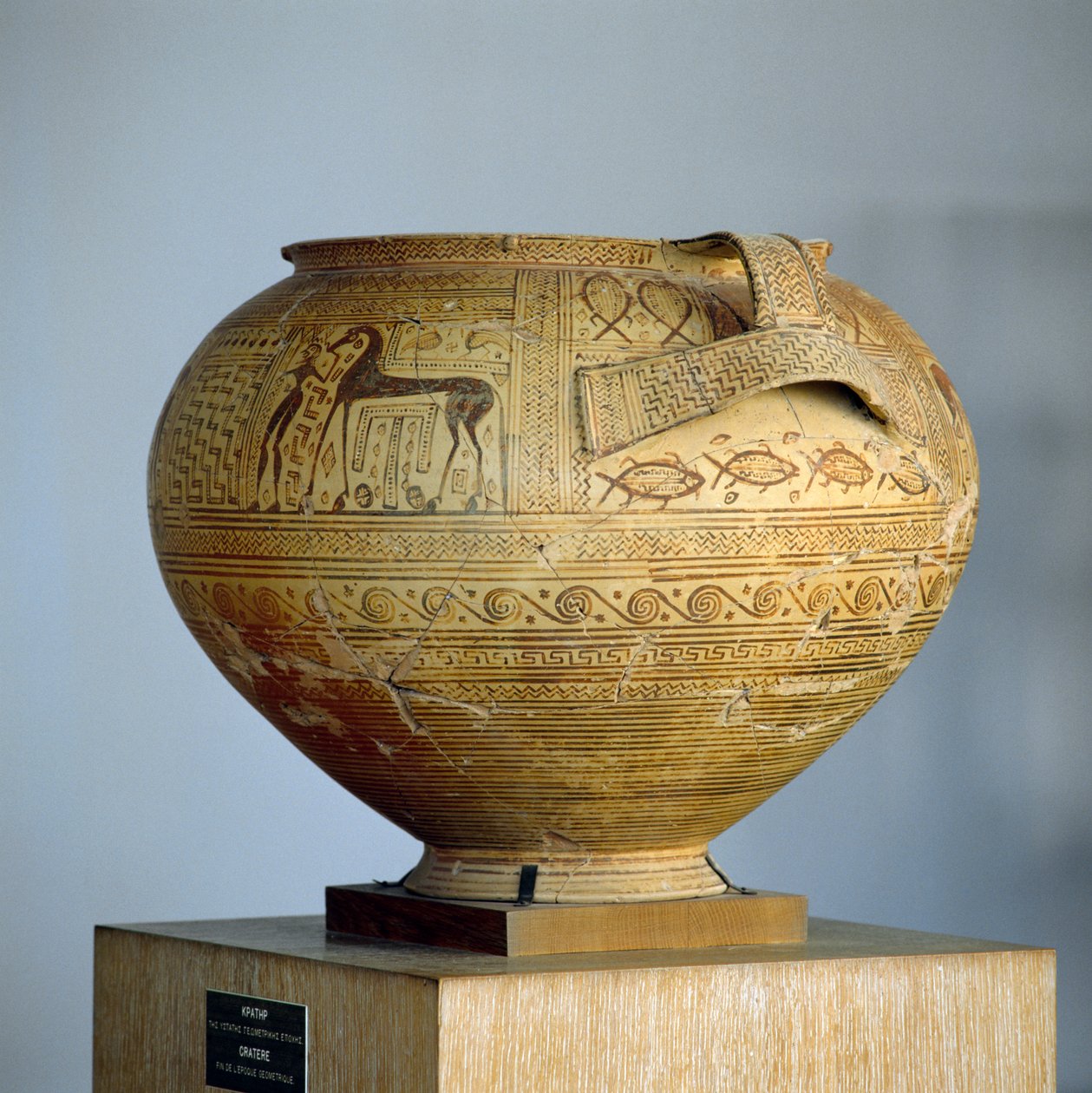 Argive krater s geometrickými dekoracemi, průměr 50 cm, řecká civilizace, 8. století před naším letopočtem od Unbekannt Unbekannt