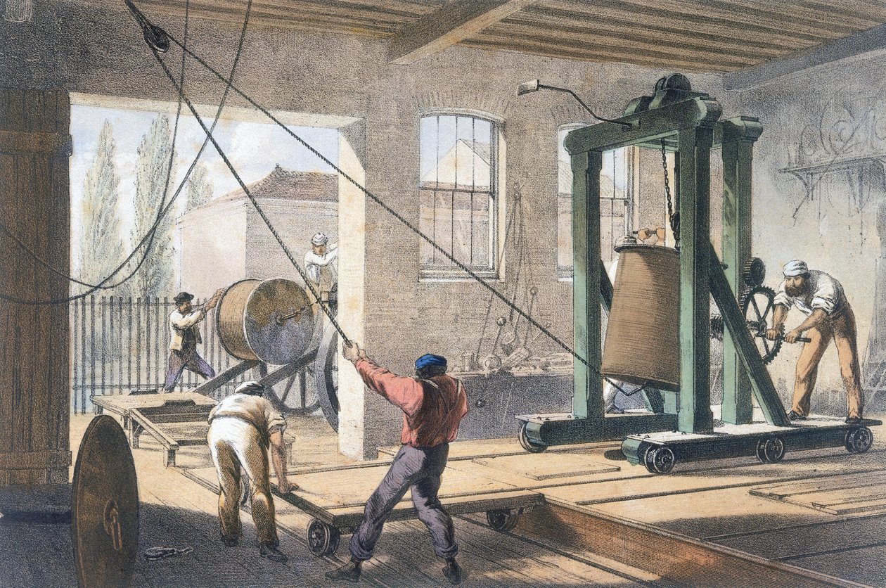 Pokládání kabelů Telegrafní drát v Greenwich Works od Unbekannt Unbekannt