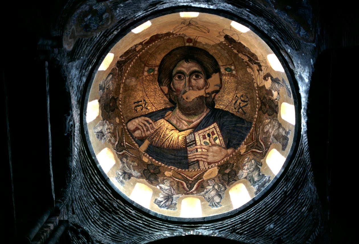 Christ Pantocrator, vnitřní kupole kostela Panagia Parigoritissa, Arta, Epirus, Řecko od Unbekannt Unbekannt