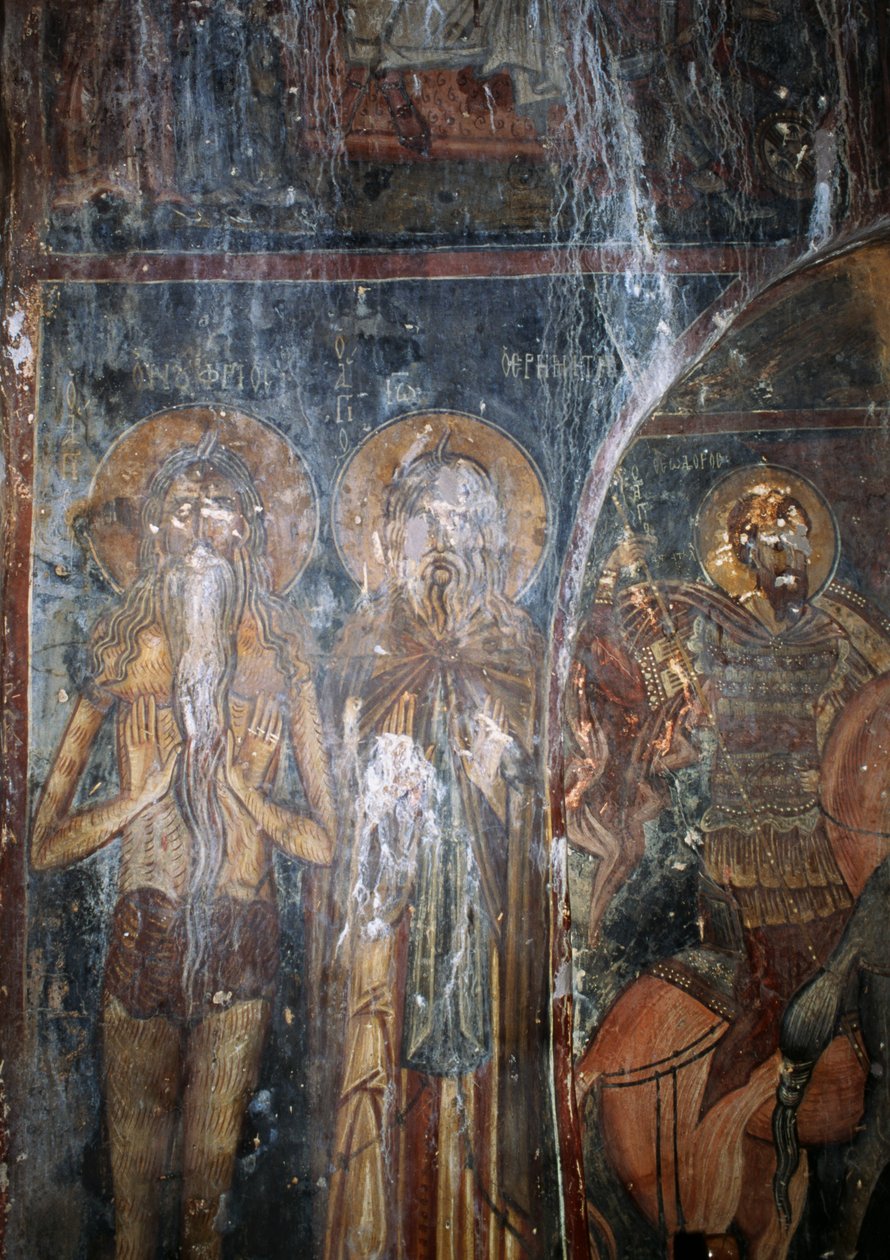 Kristus a svatí, freska v kostele Agios Ioannis, Kantanos, Kréta, Řecko (foto) od Unbekannt Unbekannt