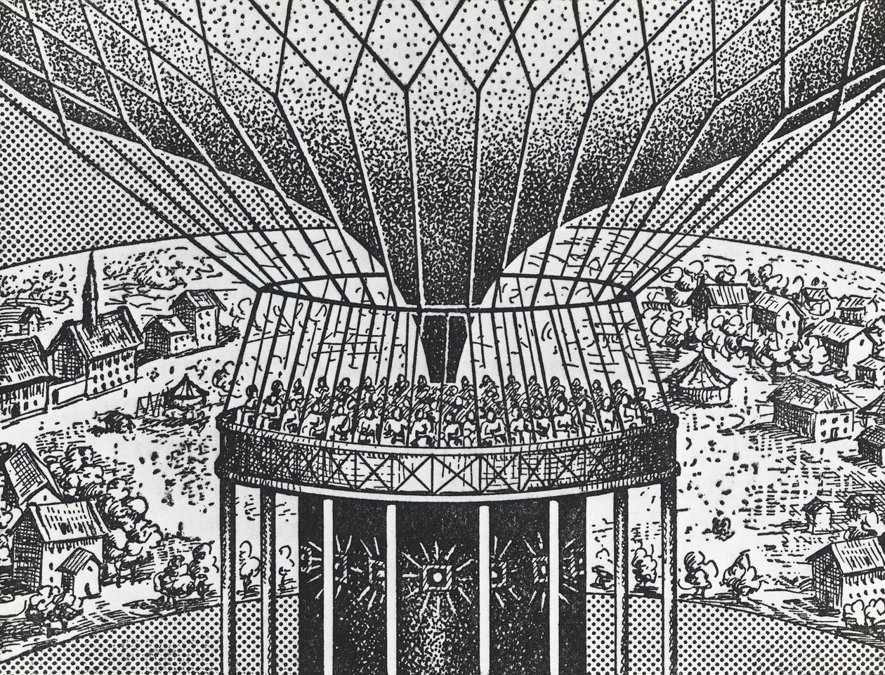 Cineorama od Raoula Grimoina-Sansona (1860-1941), předchůdce systému kruhové projekce Cinerama od Unbekannt Unbekannt