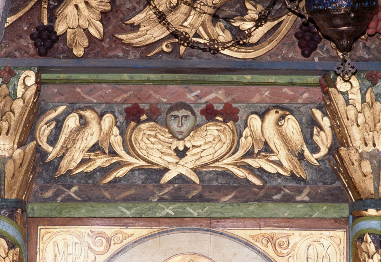 Výzdoba, detail ikonostasu v byzantském kostele svatého Jiří, Anidri, Kréta, Řecko (foto) od Unbekannt Unbekannt