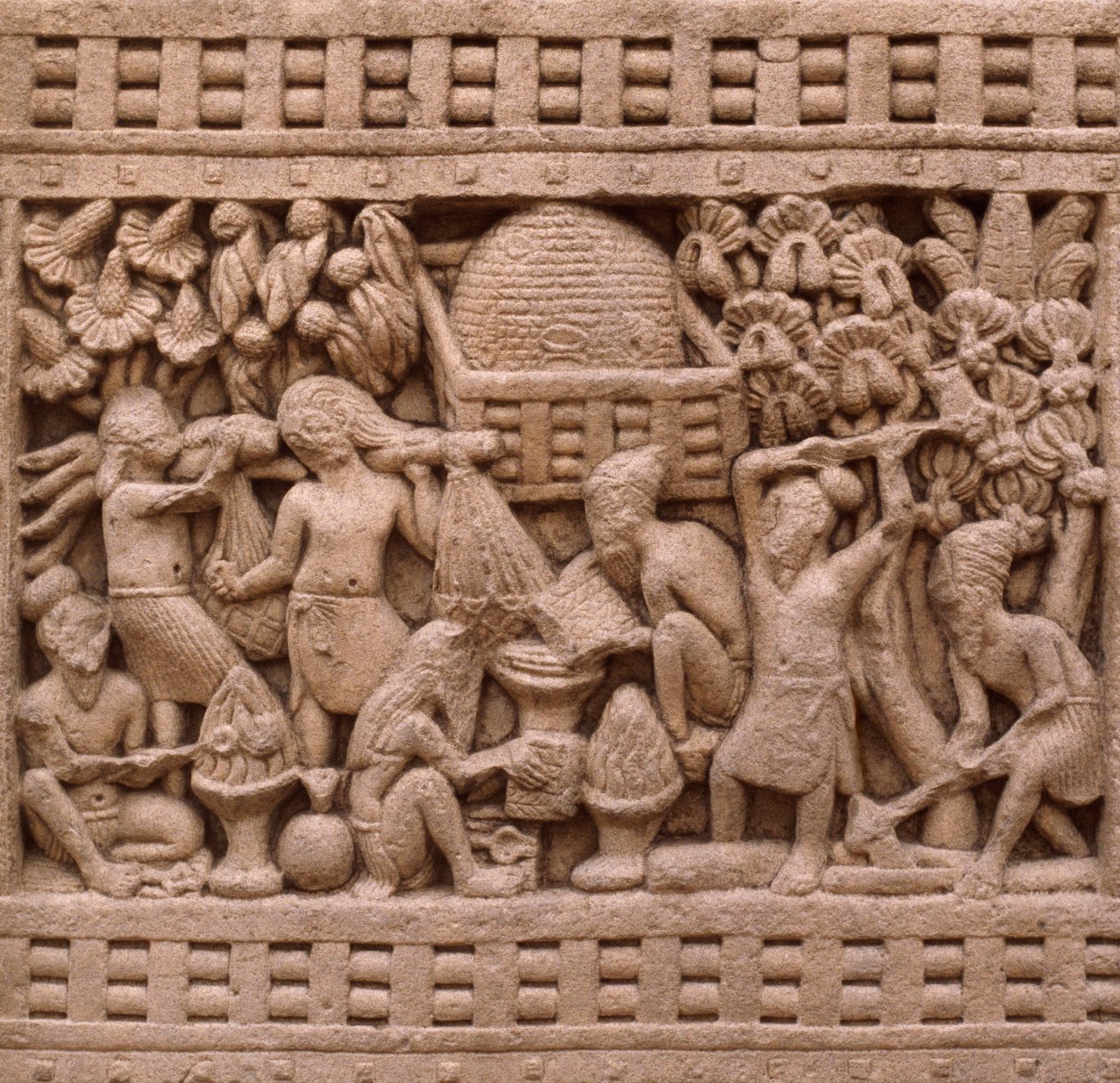 Detail východní strany stúpy I v Sanchi (Seznam světového dědictví UNESCO od Unbekannt Unbekannt