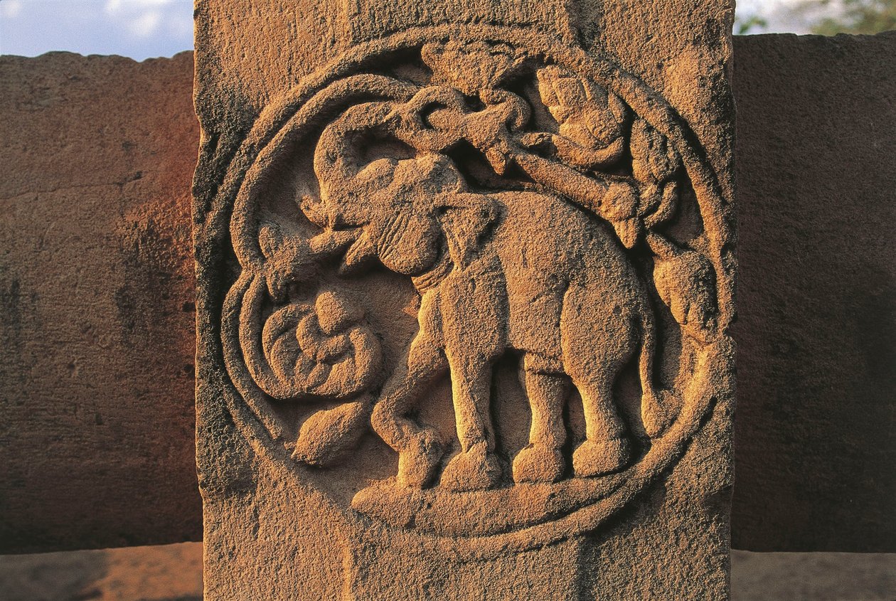 Slon, reliéf na stupě č. 2, Sanchi (Seznam světového dědictví UNESCO od Unbekannt Unbekannt