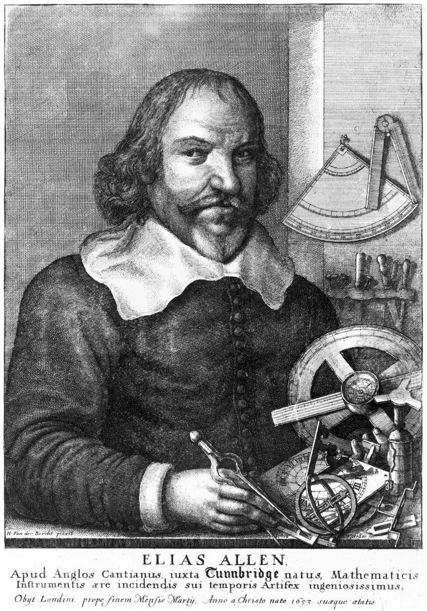 Elias Allen, matematik a výrobce nástrojů, c 1630 od Unbekannt Unbekannt