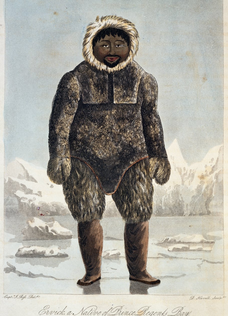 Ervick, Inuit oblečený v kožešině, rodák z Prince Regents Bay od Unbekannt Unbekannt
