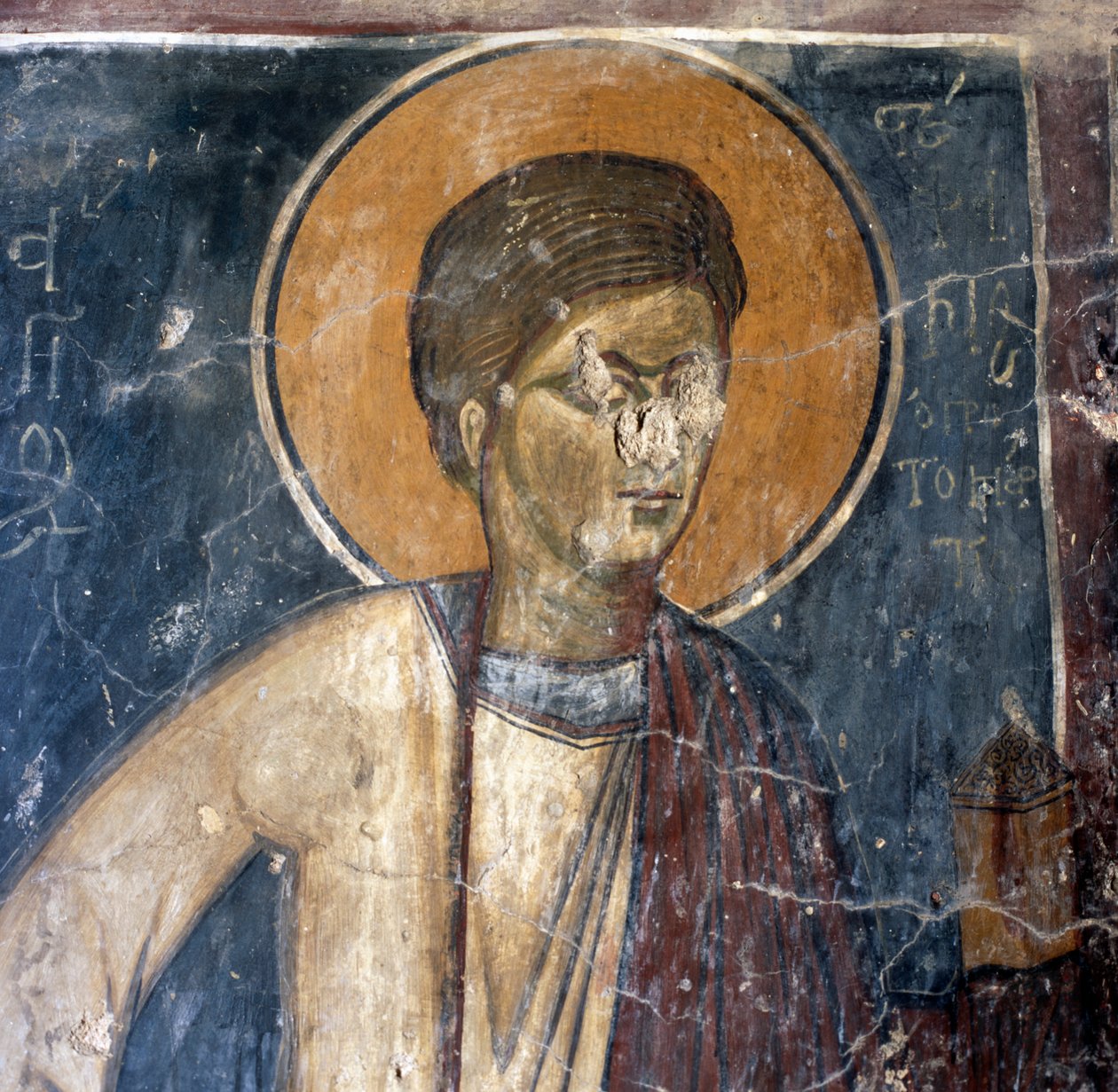 Freska svatého v byzantském kostele Agios Georgios Xifoforos, Apodoulou, Kréta, Řecko (foto) od Unbekannt Unbekannt
