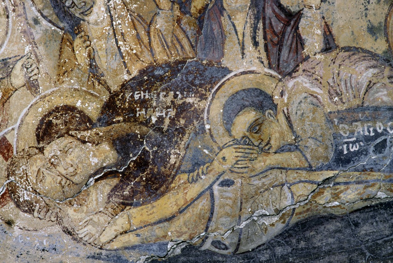 Fresky s mrtvým Kristem v kostele Metamorphosis tou Sotiros, Kefali, Kréta, Řecko (foto) od Unbekannt Unbekannt