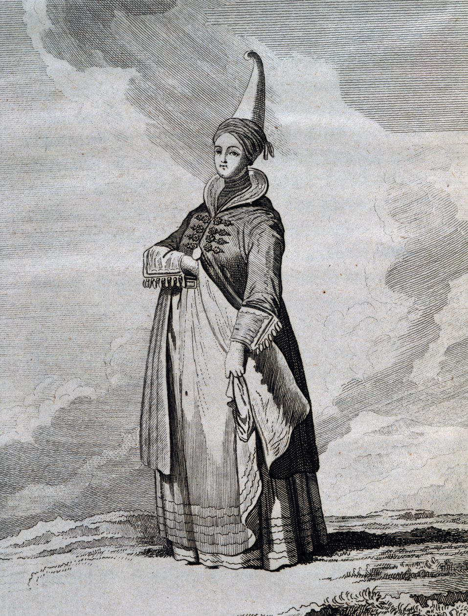 Islandská žena, rytina z Voyage v Severním moři mezi 1767 a 1768 od Yves-Joseph de Kerguelen-Tremarec (1734-1797) od Unbekannt Unbekannt