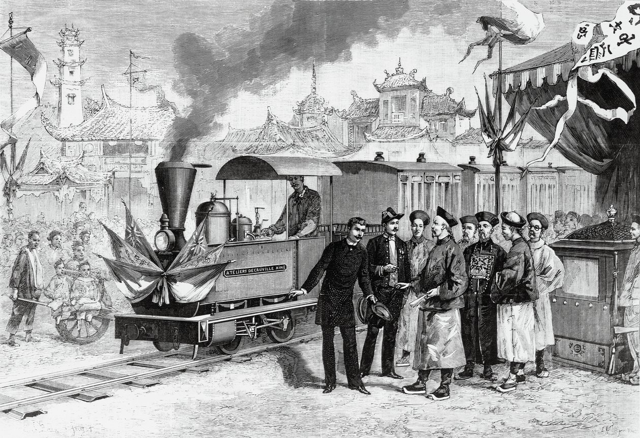 Slavnostní otevření první francouzské železnice v Číně spojující Tianjin s Tangshanem, 20. listopadu od Unbekannt Unbekannt