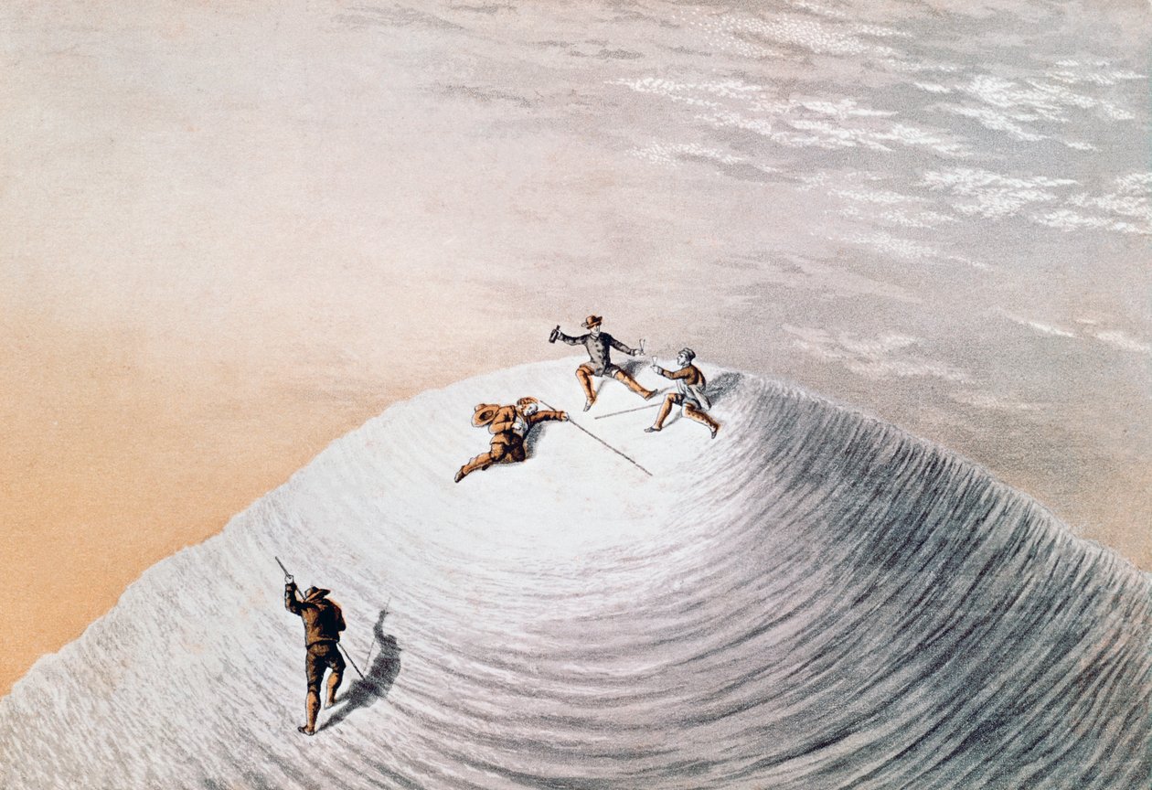 John MacGregor na vrcholu Mont Blanc, ilustrace z Vyprávění o výstupu na Mont Blanc, 21. září od Unbekannt Unbekannt