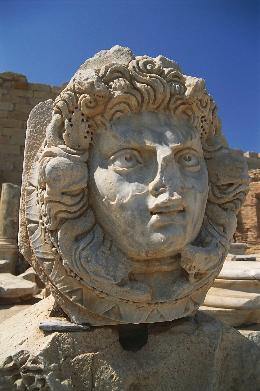 Libye, Tripolitánie, Leptis Magna, Severan Forum, hlava Nereid od Unbekannt Unbekannt