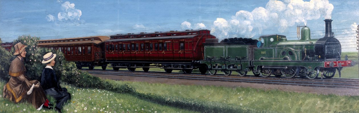 Midland Railway Express na cestě na nádraží St Pancras v Londýně od Unbekannt Unbekannt