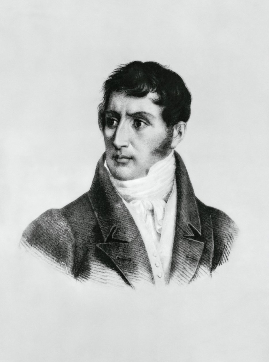 Portrét Alessandra Manzoniho (1785-1873), italského spisovatele, básníka a dramatika, rytina od Unbekannt Unbekannt