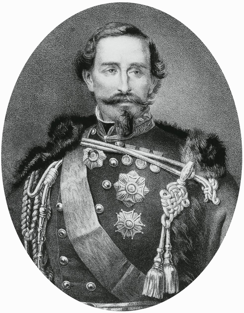 Portrét Alfonso Ferrero della Marmora (1804-1878), italský generál a politik, rytina od Unbekannt Unbekannt