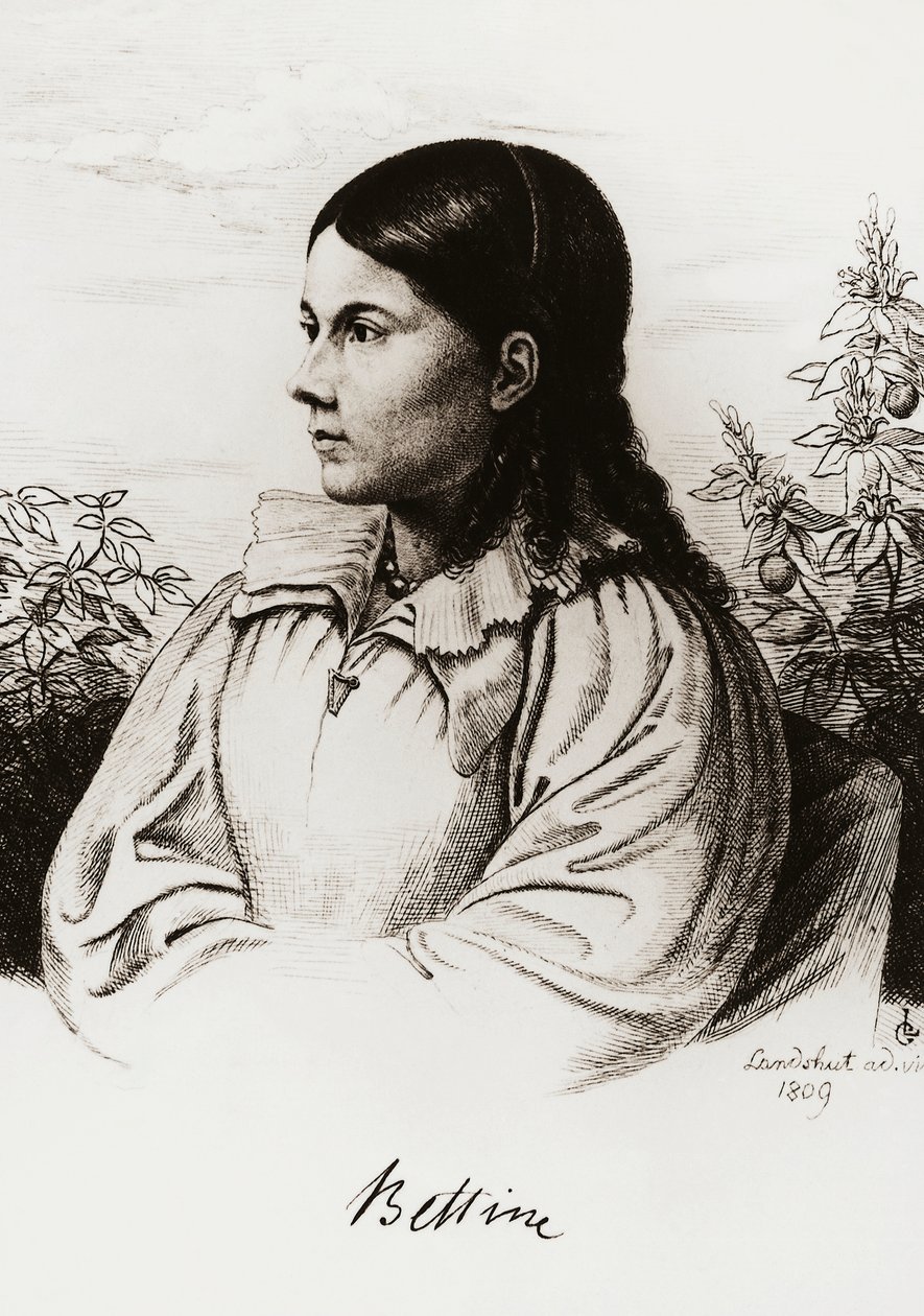 Portrét Bettiny Brentano von Arnim (1785-1859) od Unbekannt Unbekannt
