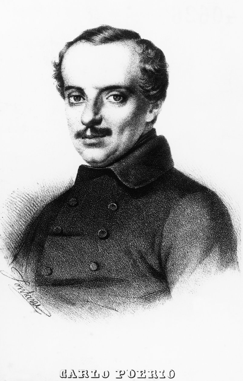 Portrét Carlo Poerio (1803-1867), italský vlastenec a politik, rytina od Unbekannt Unbekannt