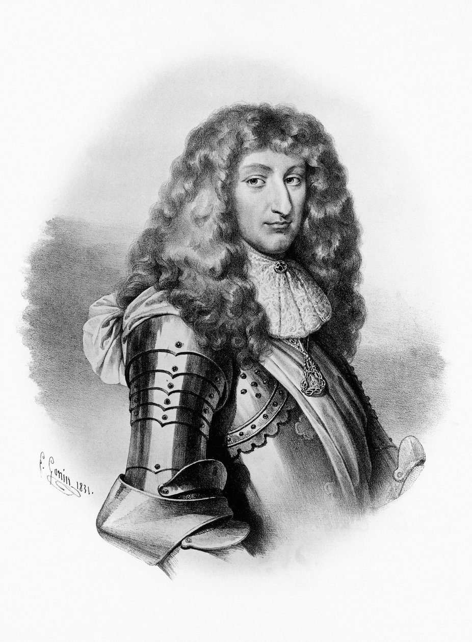 Portrét Karla Emmanuela II. (1634-1675), vévody Savojského z roku 1638, rytina od Unbekannt Unbekannt