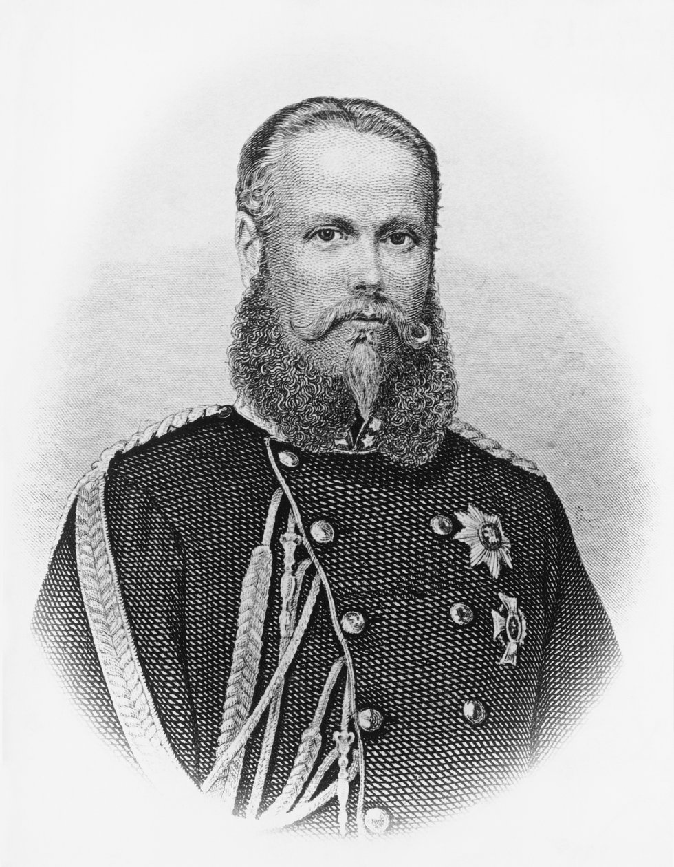 Portrét Karla I. (1823-1891), krále Württemberska z roku 1864, rytina od Unbekannt Unbekannt