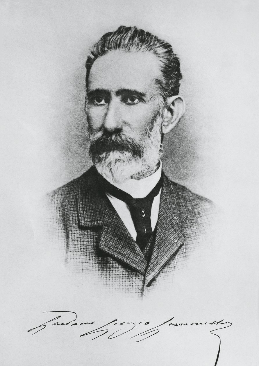 Portrét Gaetano Giorgio Gemmellaro (1832-1904), italský geolog, paleontolog a politik, rytina od Unbekannt Unbekannt
