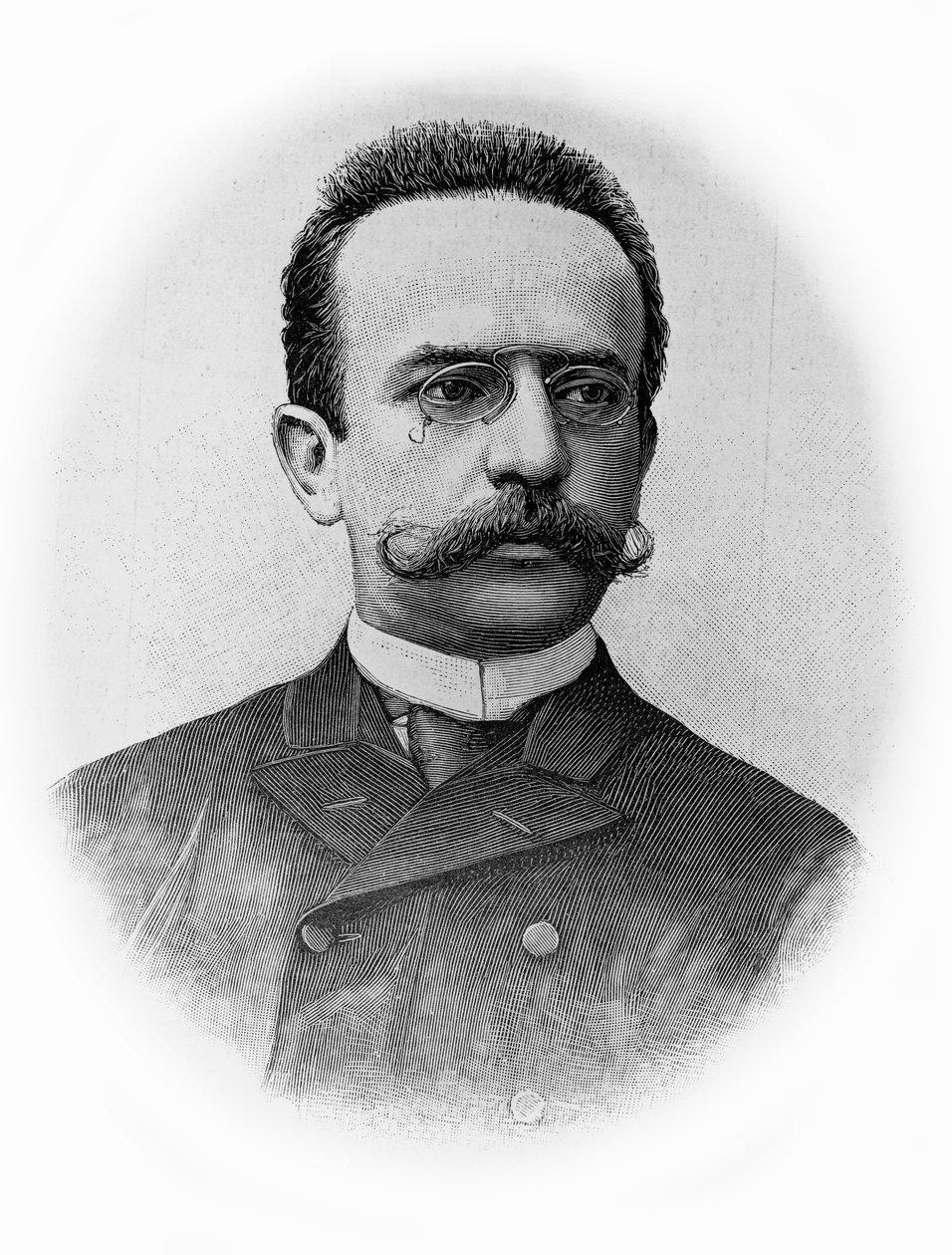Portrét Giacinta Galliny (1852-1897), italského dramatika, kresba po fotografii od Unbekannt Unbekannt