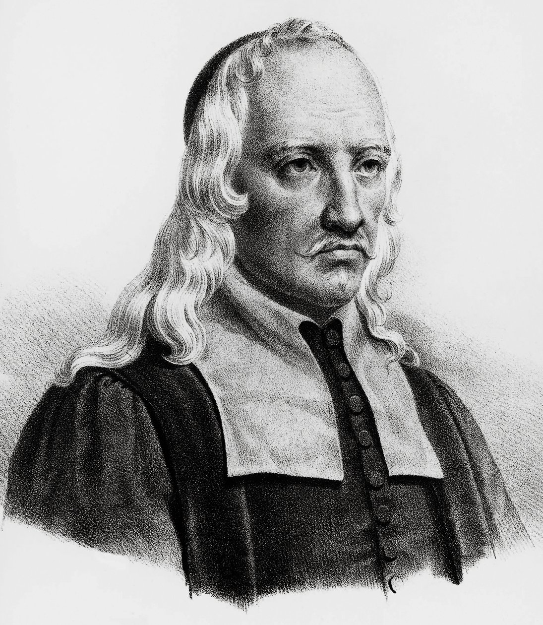Portrét Giovanni Alfonso Borelli (1608-1679), italský matematik, astronom, filozof, fyziolog, rytina od Unbekannt Unbekannt