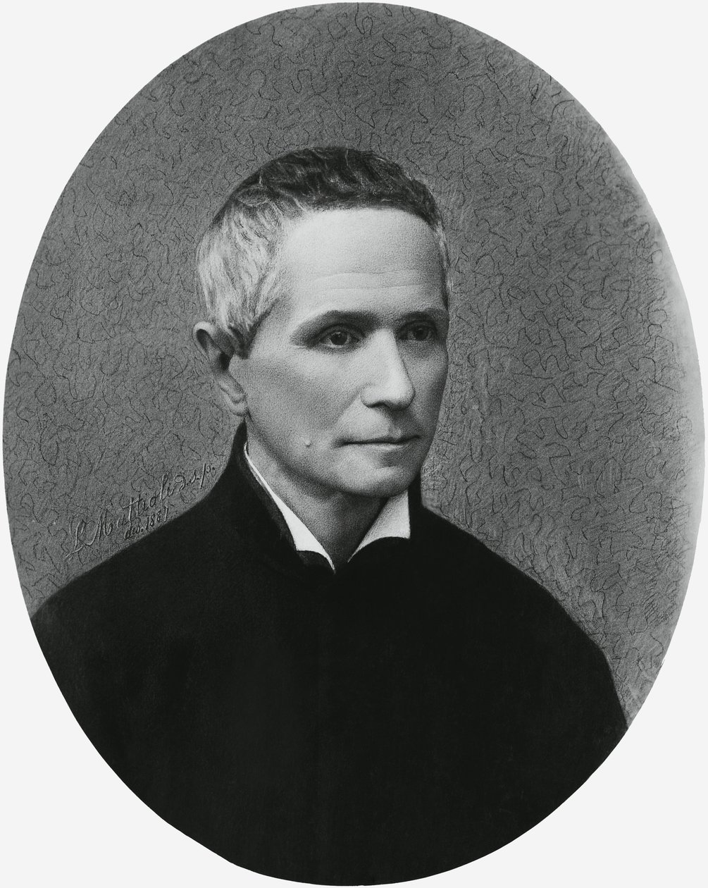 Portrét Giulia Isdegerde Cecchiho, známého jako otec Filippo Cecchi (1822-1887), italský fyzik, meteorolog a vynálezce, rytina od Unbekannt Unbekannt