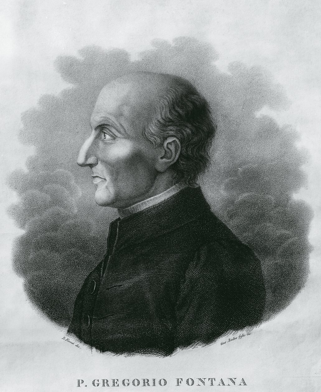 Portrét Gregoria Fontany (1735-1803), italského matematika, rytina od Unbekannt Unbekannt